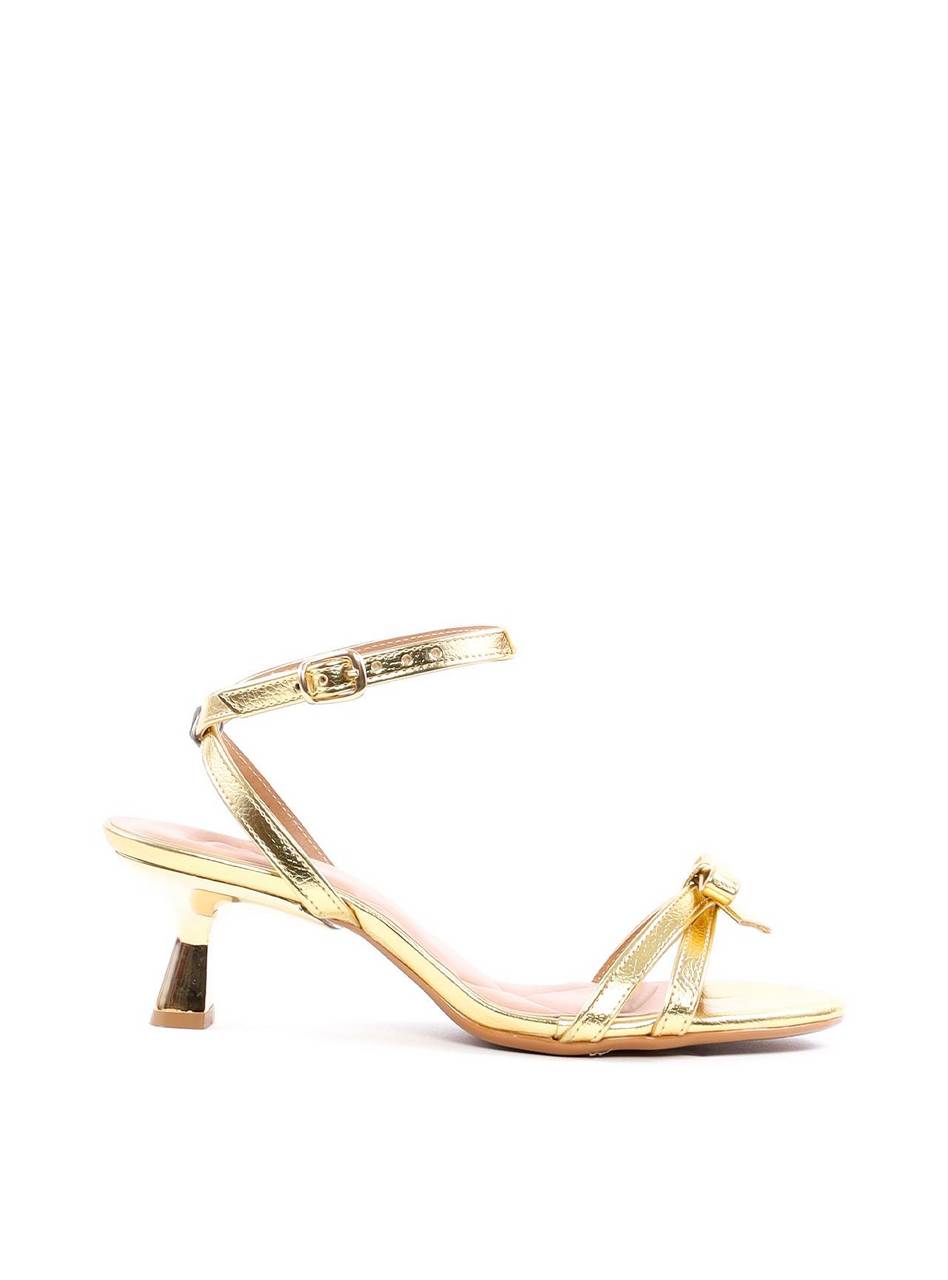 Sandália Salto Médio Cromado Detalhe Laço - Ouro 1.1400011923 - AU