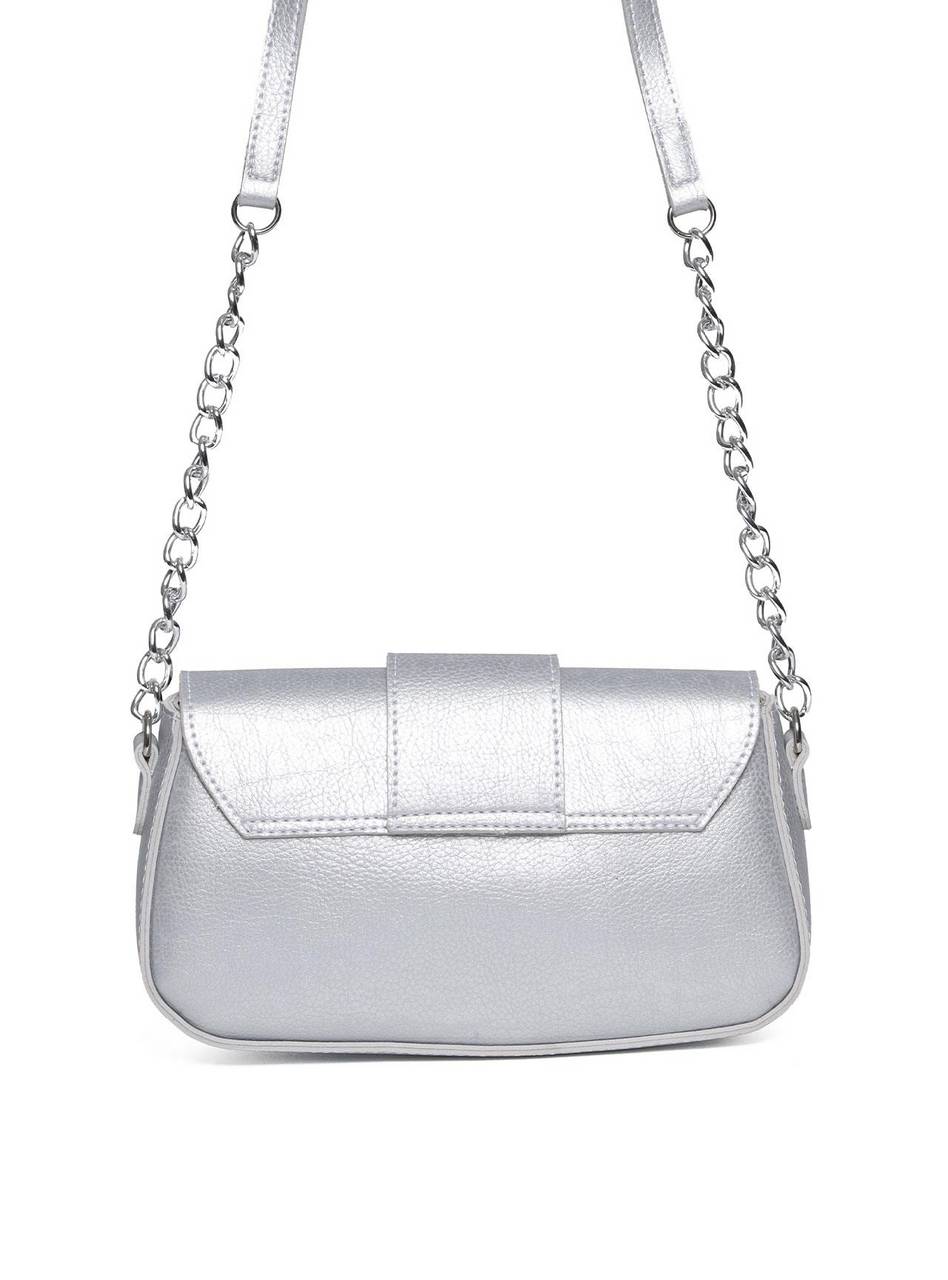 Bolsa Saddle com Alça Transversal em Corrente - Preta BSI-5584 - PT