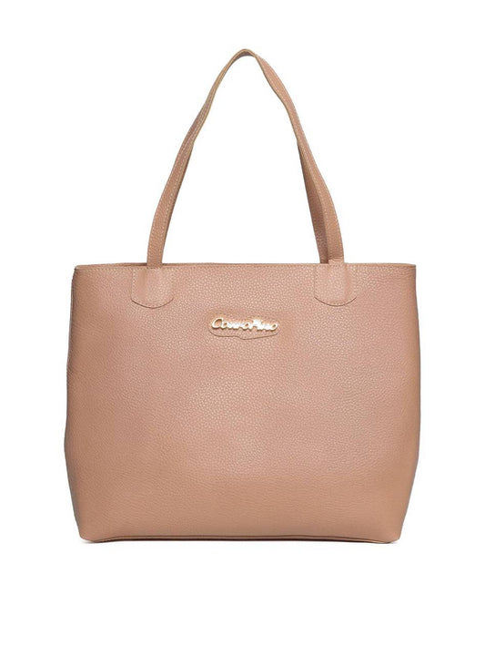Bolsa Shopper Média Tiracolo Frente Lisa - Nude BSI-5139 - NU