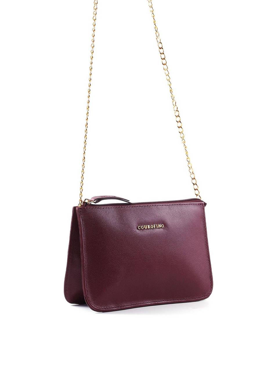 Bolsa Transversal Pequena 3 Divisórias - Vinho BSI-6405 - VI