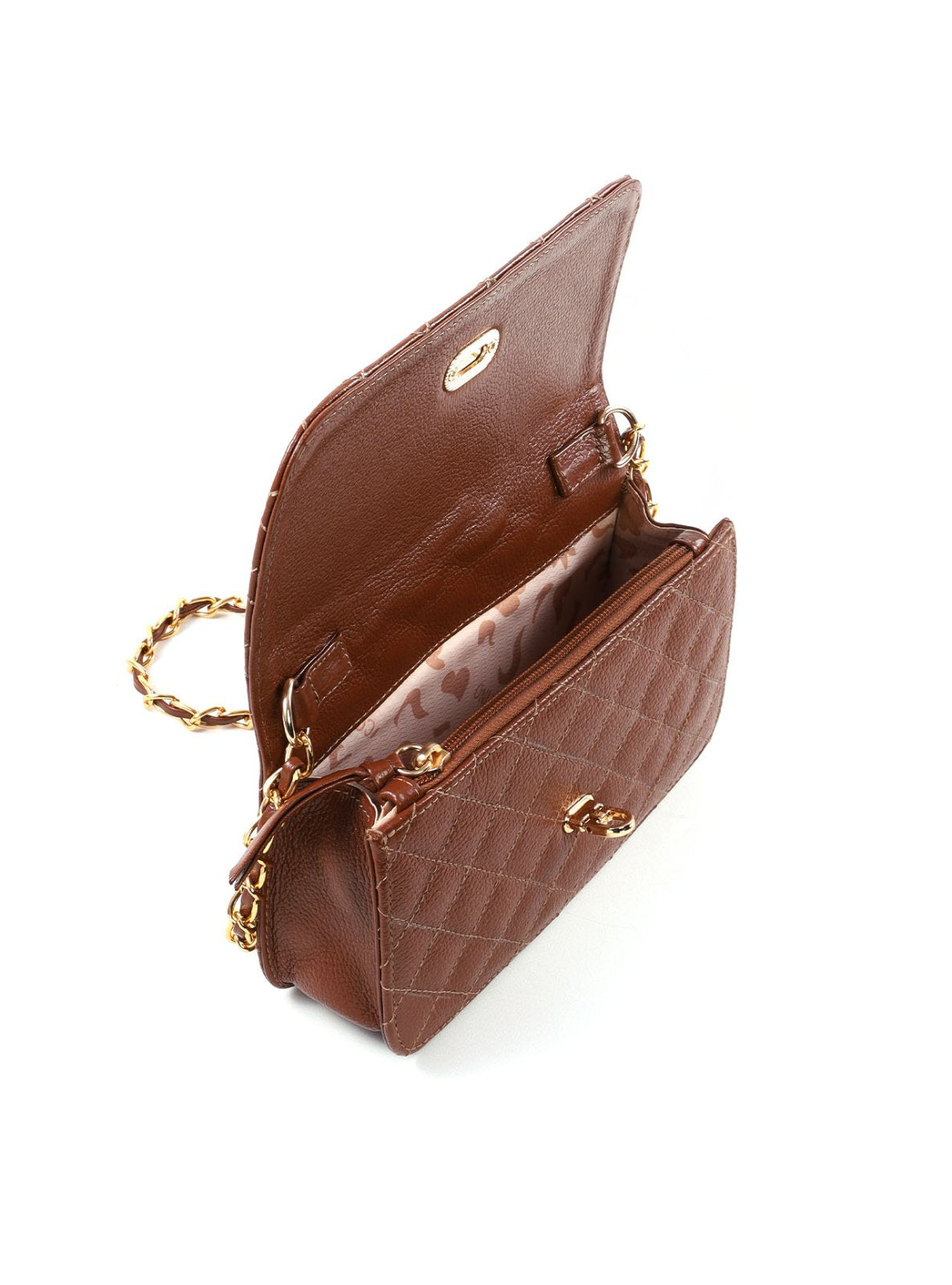 Bolsa Transversal Pequena com Matelassê em Couro BSI-6542 - CS