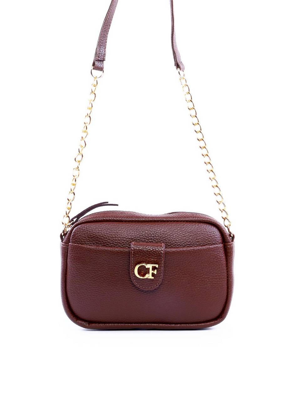 Bolsa Tote Pequena com Alça de Corrente - Cacau BSI-6328 - CA