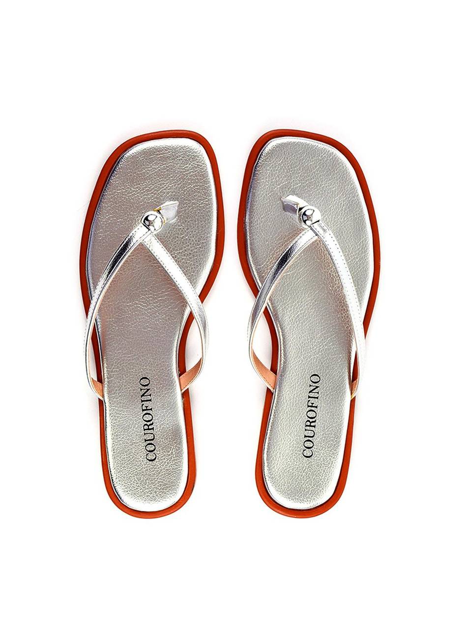 Rasteira de Dedo com Tiras Finas e Esferas - Prata SDI-11973 - PT