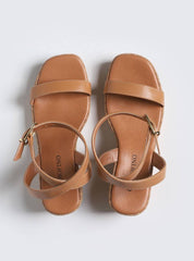 Sandália Feminina Plataforma Anabela Couro - Castor SDI-11561 - CS