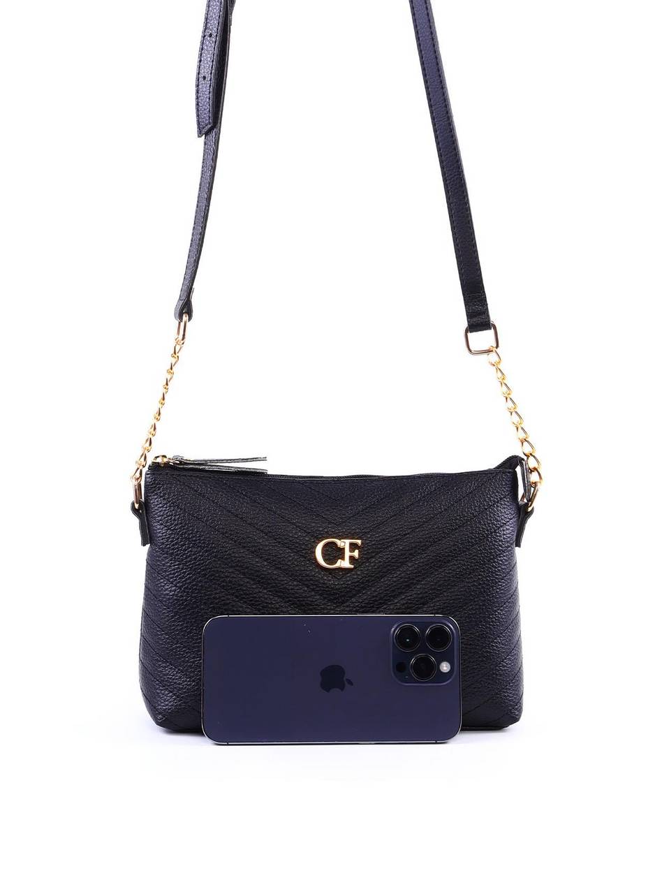 Bolsa Carteira Transversal com Costura - Preta BSI-6318 - PR