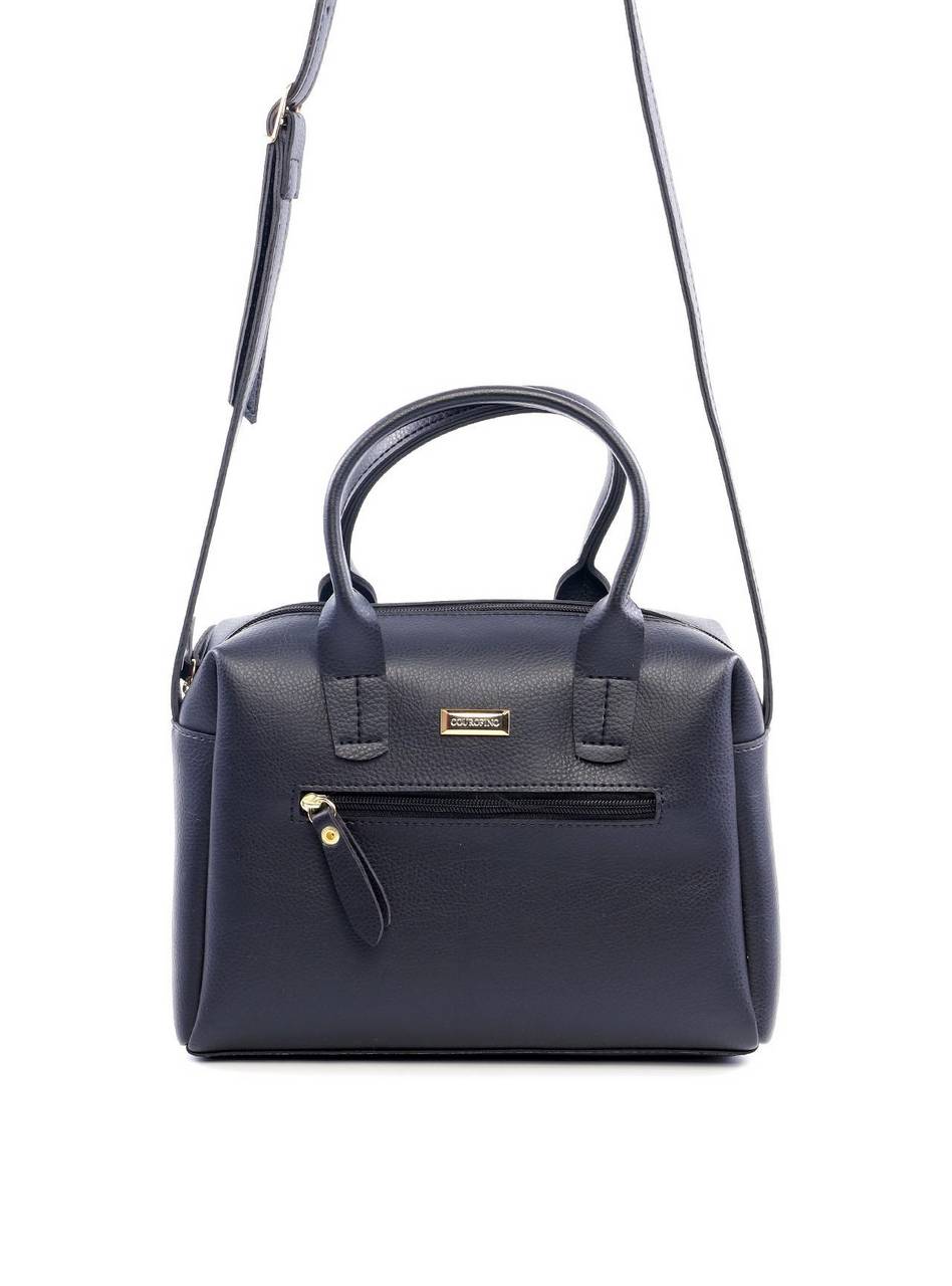 Bolsa Baú Transversal com Bolso Frontal - Preta BSI-6062 - PR