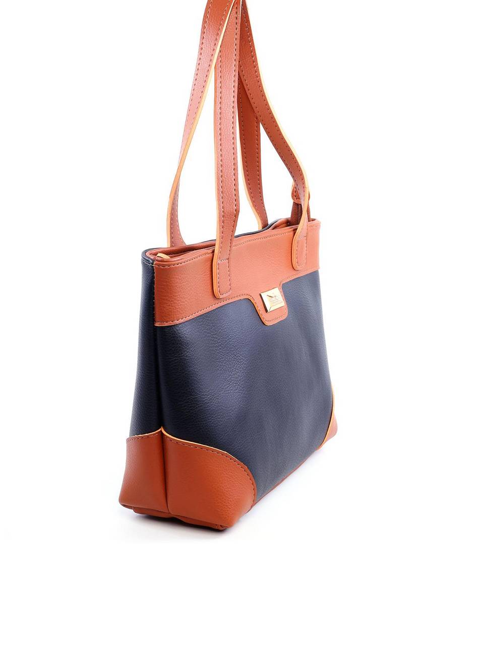 Bolsa Tote Costuras Laterais Bicolor - Preta BSI-6102 - PR