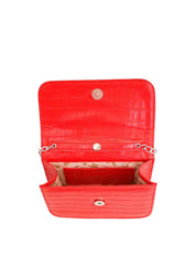 Bolsa Saddle Pequena Estruturada Alça Transversal Vermelha BSI-5724 - VE