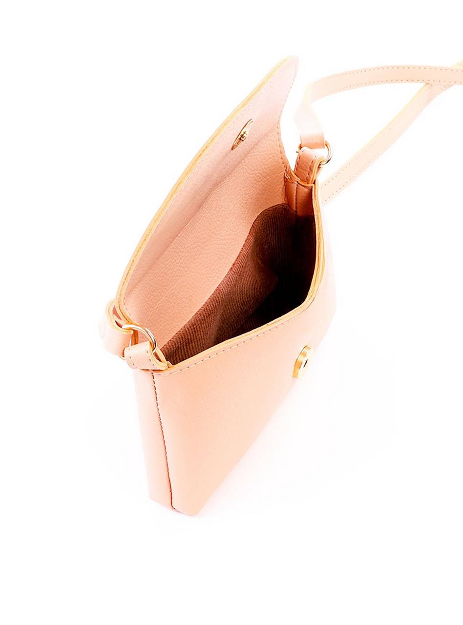 Bolsa Saddle Transversal com Fecho de Pressão - Nude BSI-5995 - NU