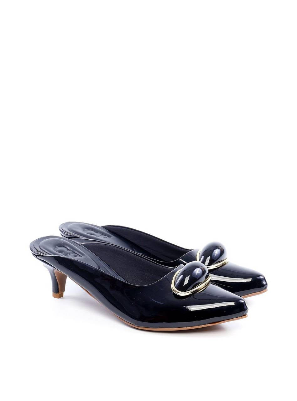Mulle com Salto Kitten Maxi e Adorno Orgânico - Preto SDI-11760 - PR