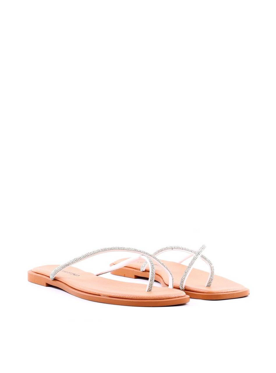 Rasteira de Tiras com Strass - Nude SDI-12075 - NU