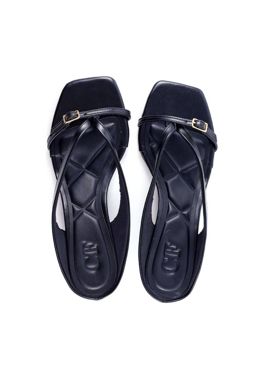 Tamanco Feminino Salto Bloco Baixo com Fivela - Preta SDI-11839 - PR