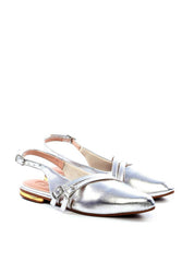 Sandália Slingback com Fivelas Laterais - Prata SDI-11736 - PT