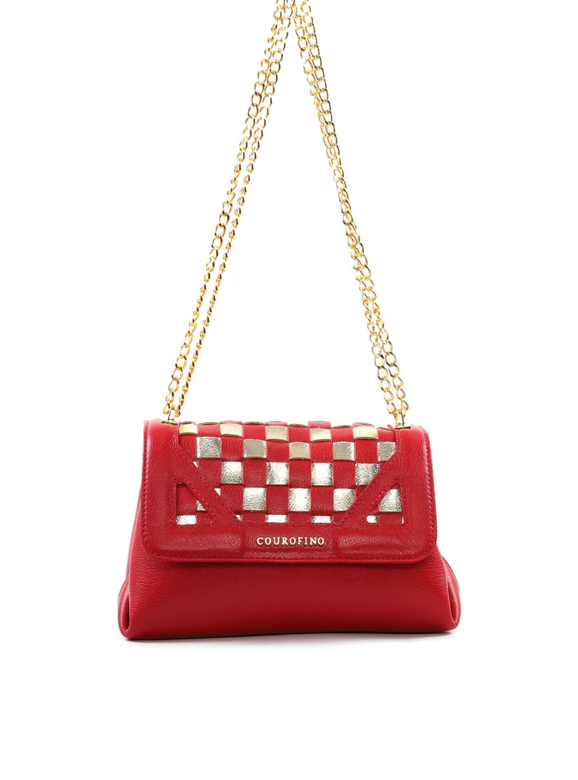 Bolsa Satchel Pequena com Recortes e Corrente BSI-6541 - VE