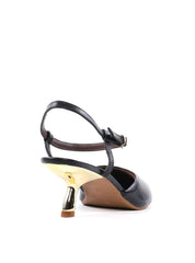Scarpin Slingback com Salto Orgânico Metalizado SDI-12250 - PR
