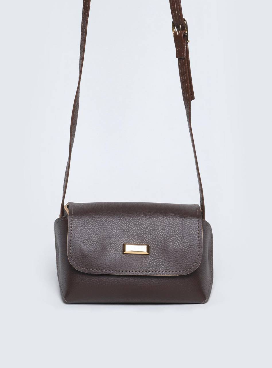 Bolsa Feminina Transversal Detalhes Rebite Lateral Cacau BSI-5888 - CA