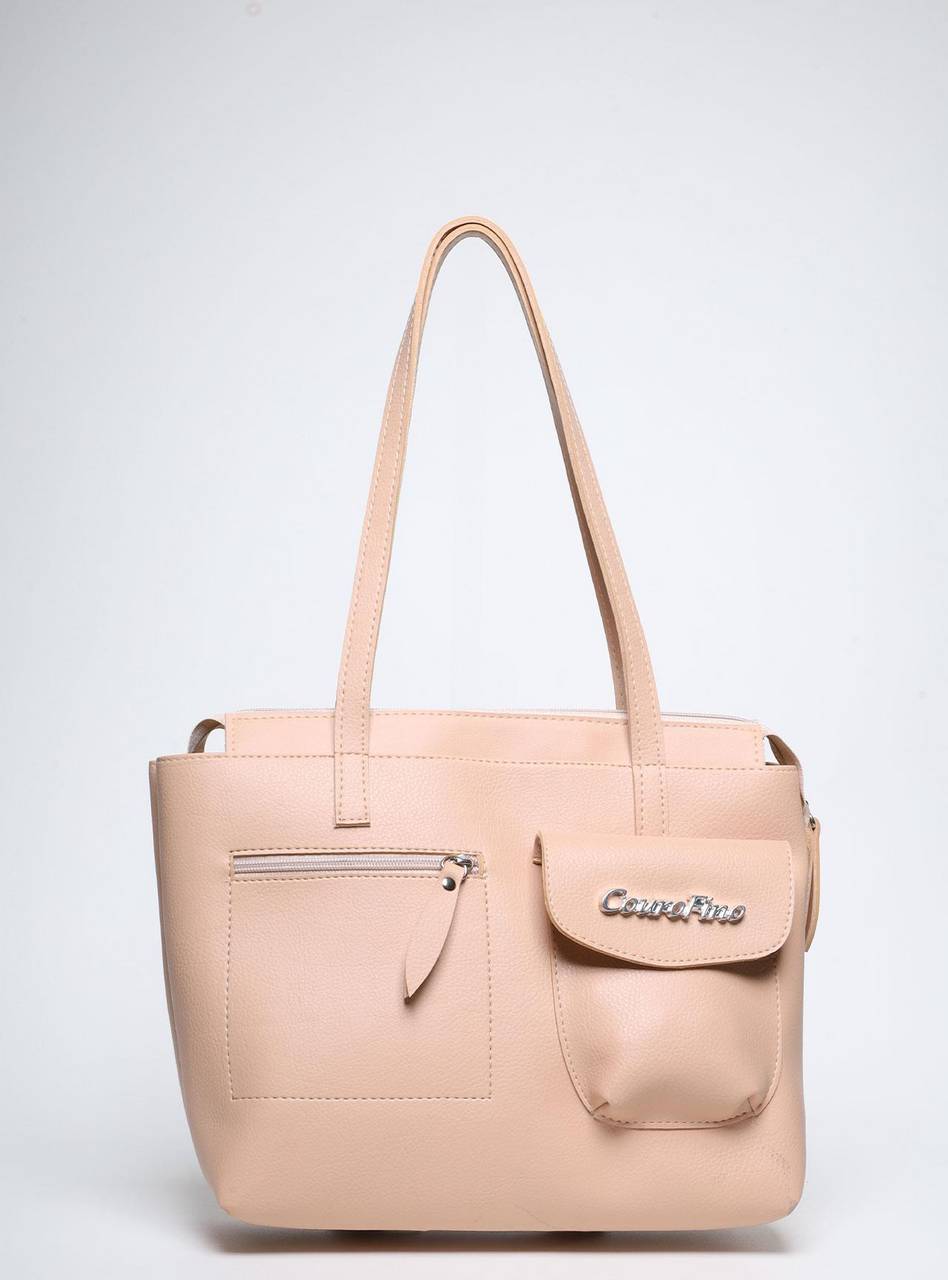 Bolsa Tote Tiracolo Média Nude BSI-5821 - NU