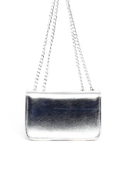 Bolsa Satchel Quadrada com Alça de Corrente - Prata BSI-6287 - PT