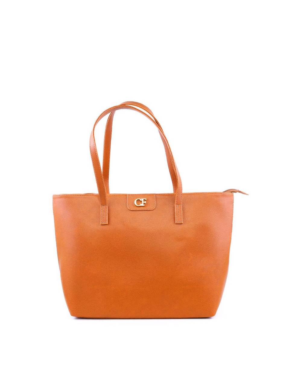 Bolsa Shopper com Detalhe CF - Mostarda BSI-6145 - MT