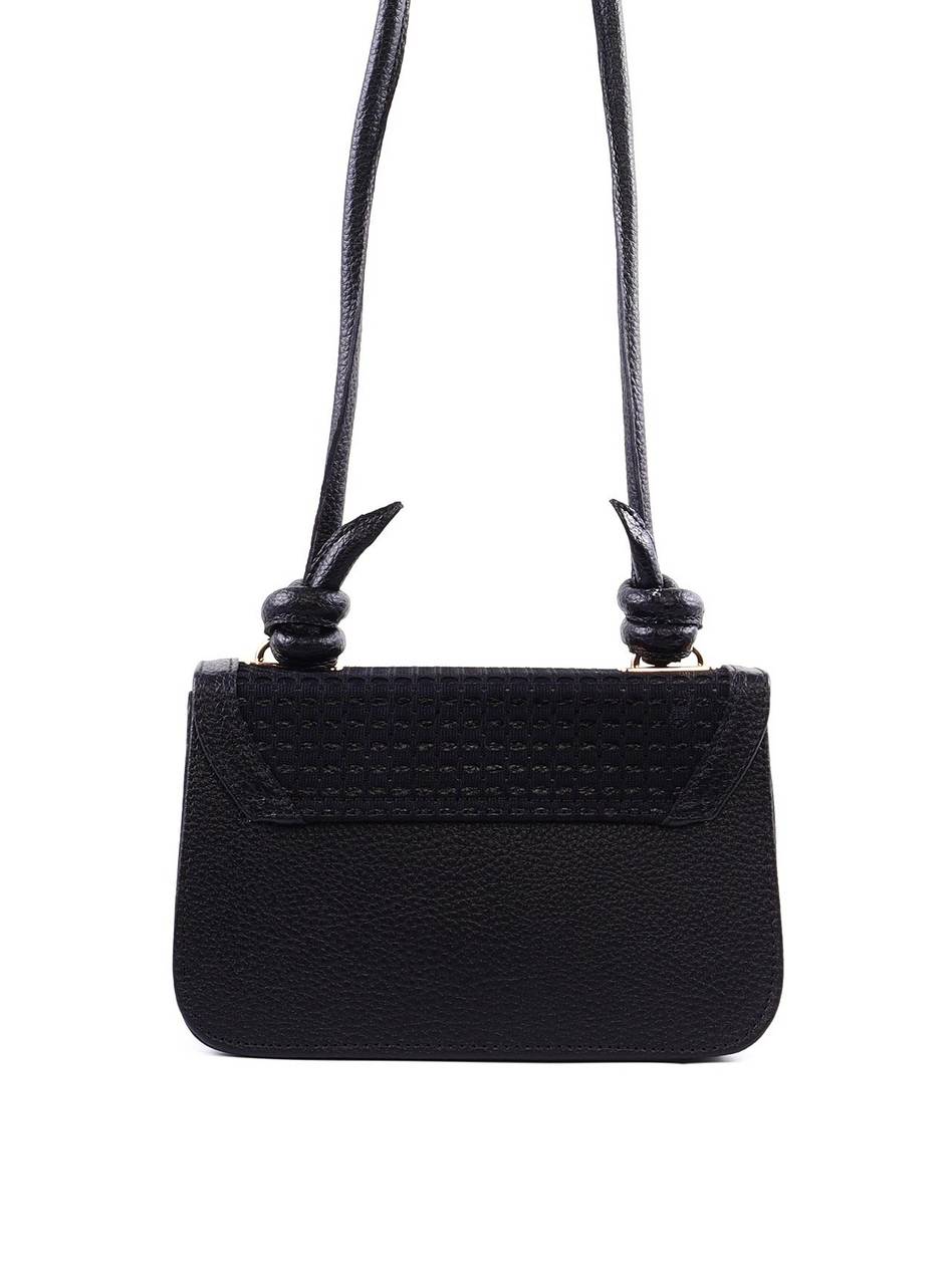 Bolsa Satchel Detalhe Tela Frontal Alça Nó - Preta BSI-6378 - PR