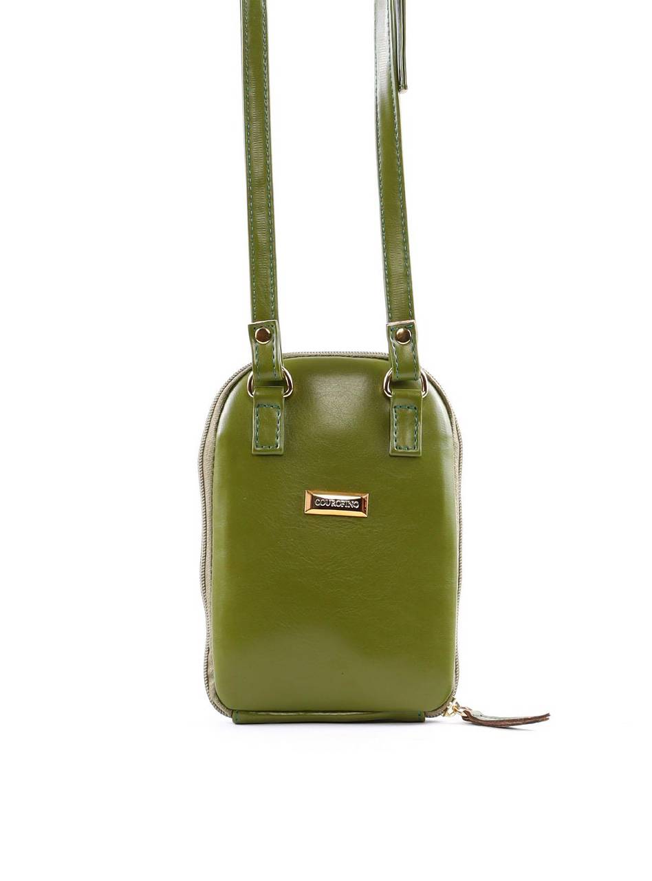 Bolsa Bag Transversal Coração Porta Celular - Verde BSI-6396 - VD