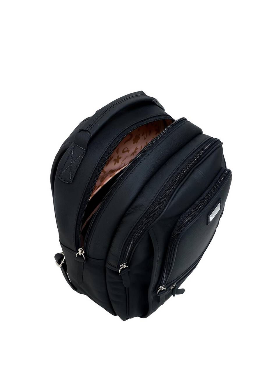 Mochila Masculina Executiva Couro Média Preta MEI-406 - PR