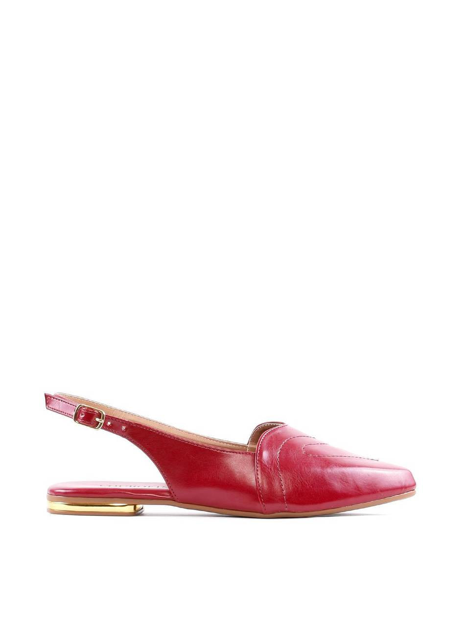Sapatilha Slingback com Costura de Coração - Vermelha SDI-12079 - VE