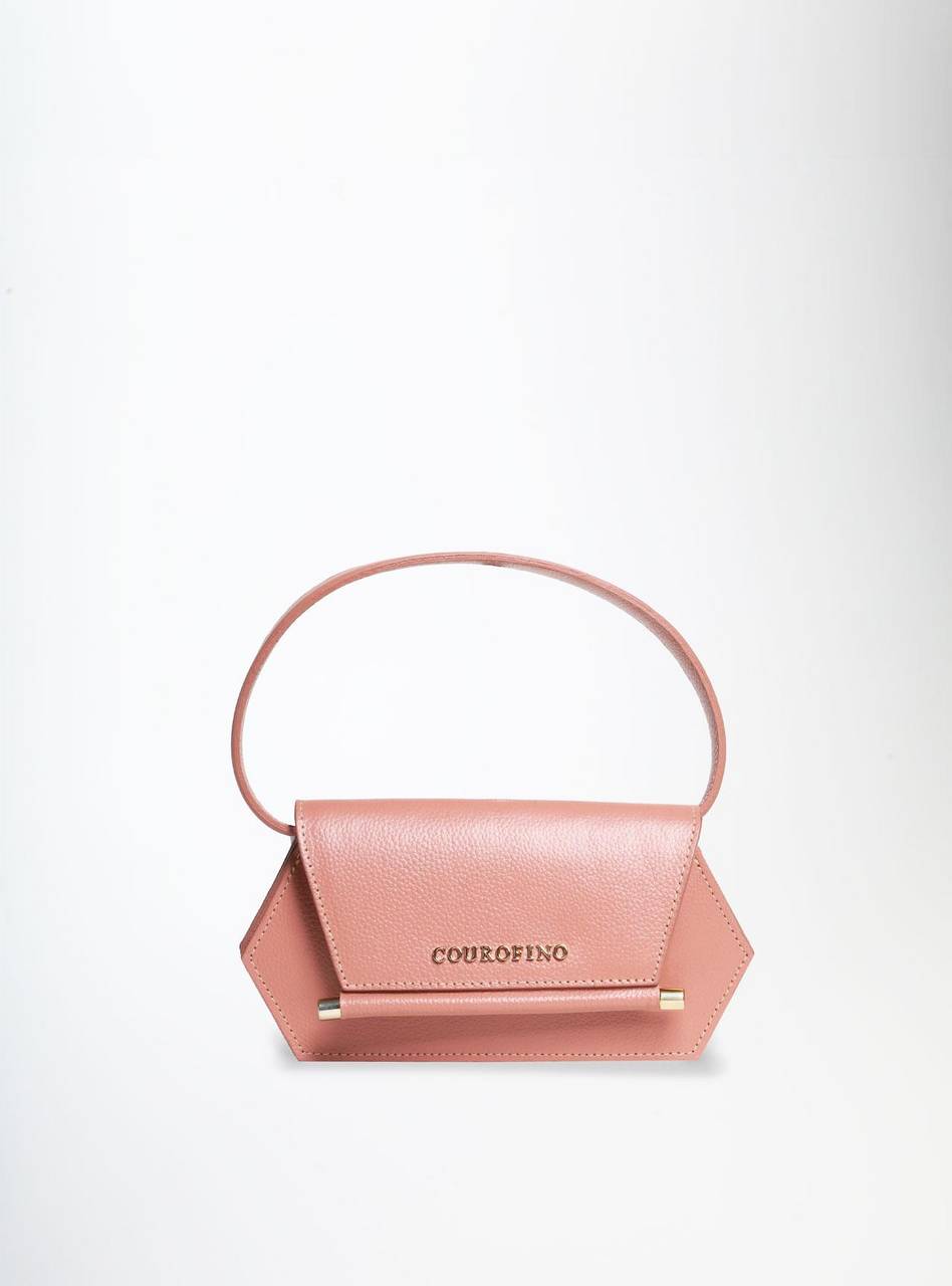 Bolsa Baguete Lisa Removível Couro Nude BSI-5776 - NU