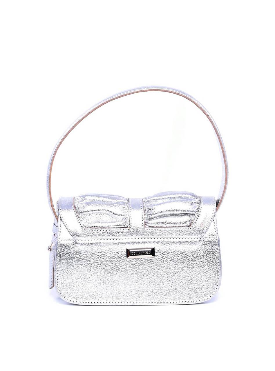 Bolsa Satchel Drapeado com Alça Dupla Removível - Prata BSI-5933 - PT