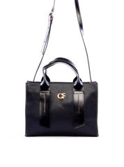 Bolsa Tote Quadrada Detalhe de Costuras - Preta BSI-6260 - PR