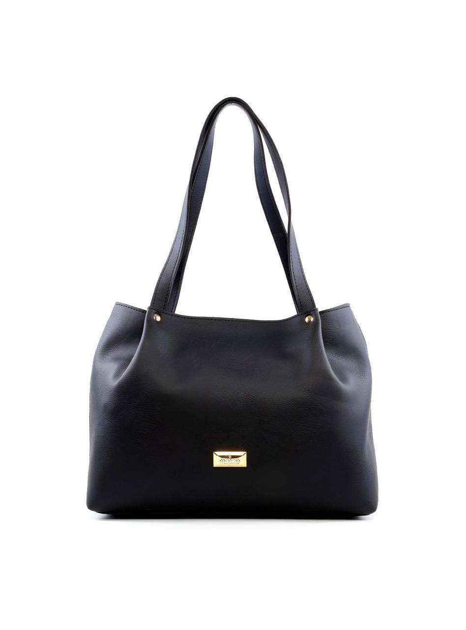 Bolsa Tote com Detalhe Drapeado - Preta BSI-6241 - PR