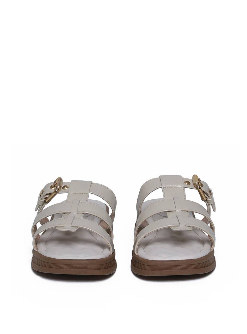 Sandália Flatform com Tiras Entrelaçadas e Fivela - Fenno SDI-11659 - FE