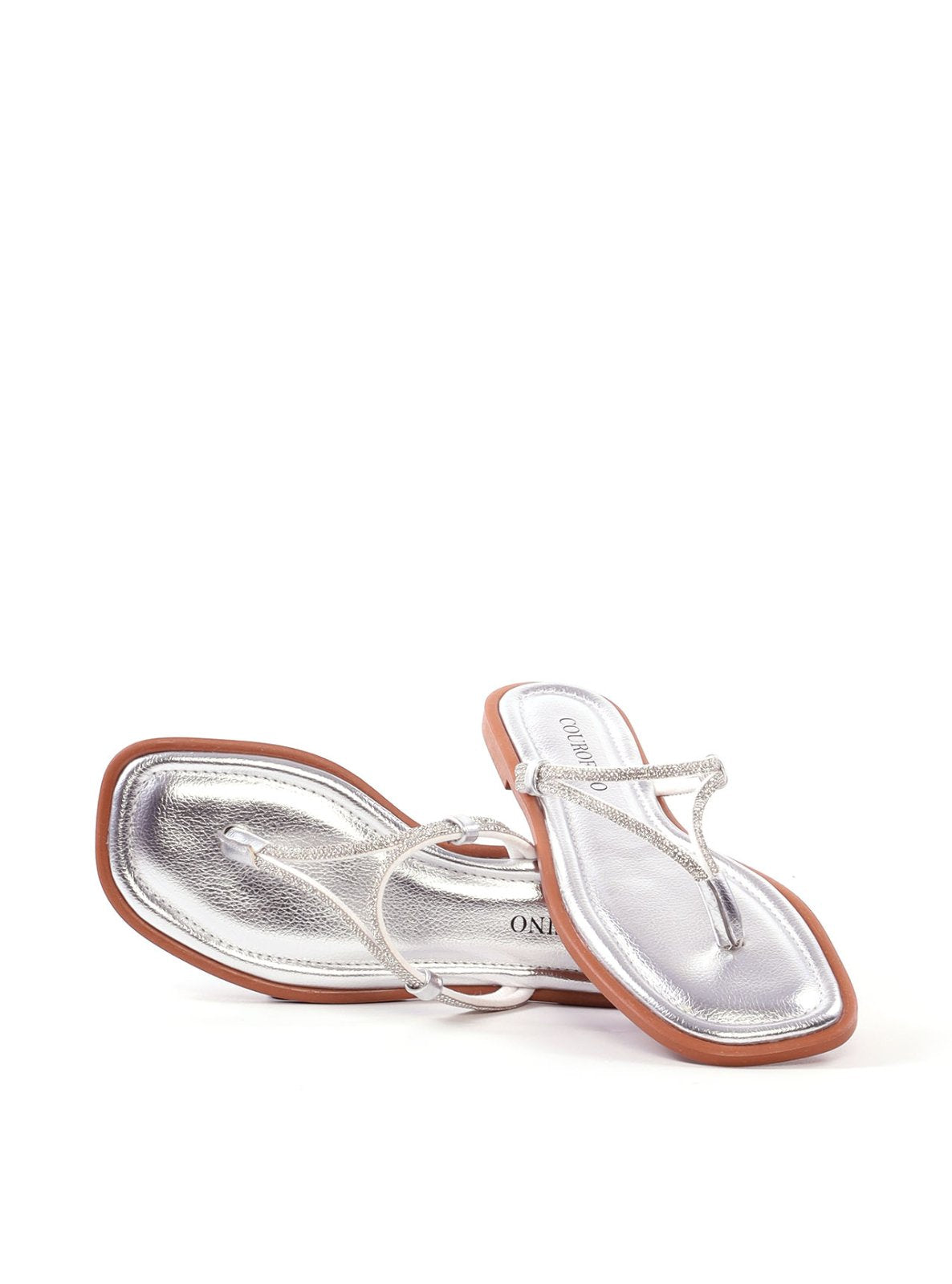 Rasteira Feminina com Tiras e Strass SDI-12242 - PT