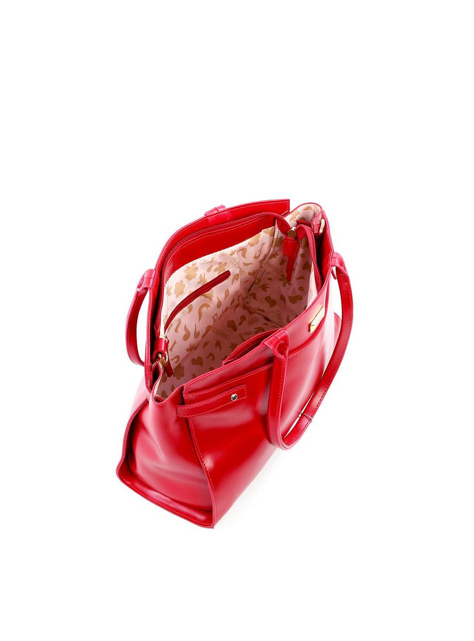 Bolsa Tote de Alça Dupla e Tiras Laterais - Vermelha BSI-6225 - VE