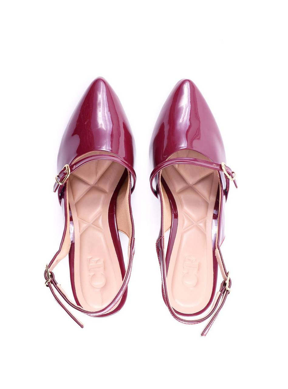 Scarpin Slingback Salto Kitten e Fivelas - Vinho SDI-11759 - VI