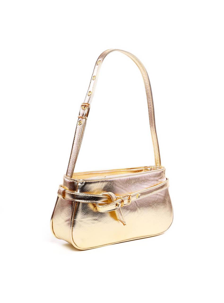 Bolsa Baguette com Detalhe de Cinto - Ouro BSI-6151 - AU