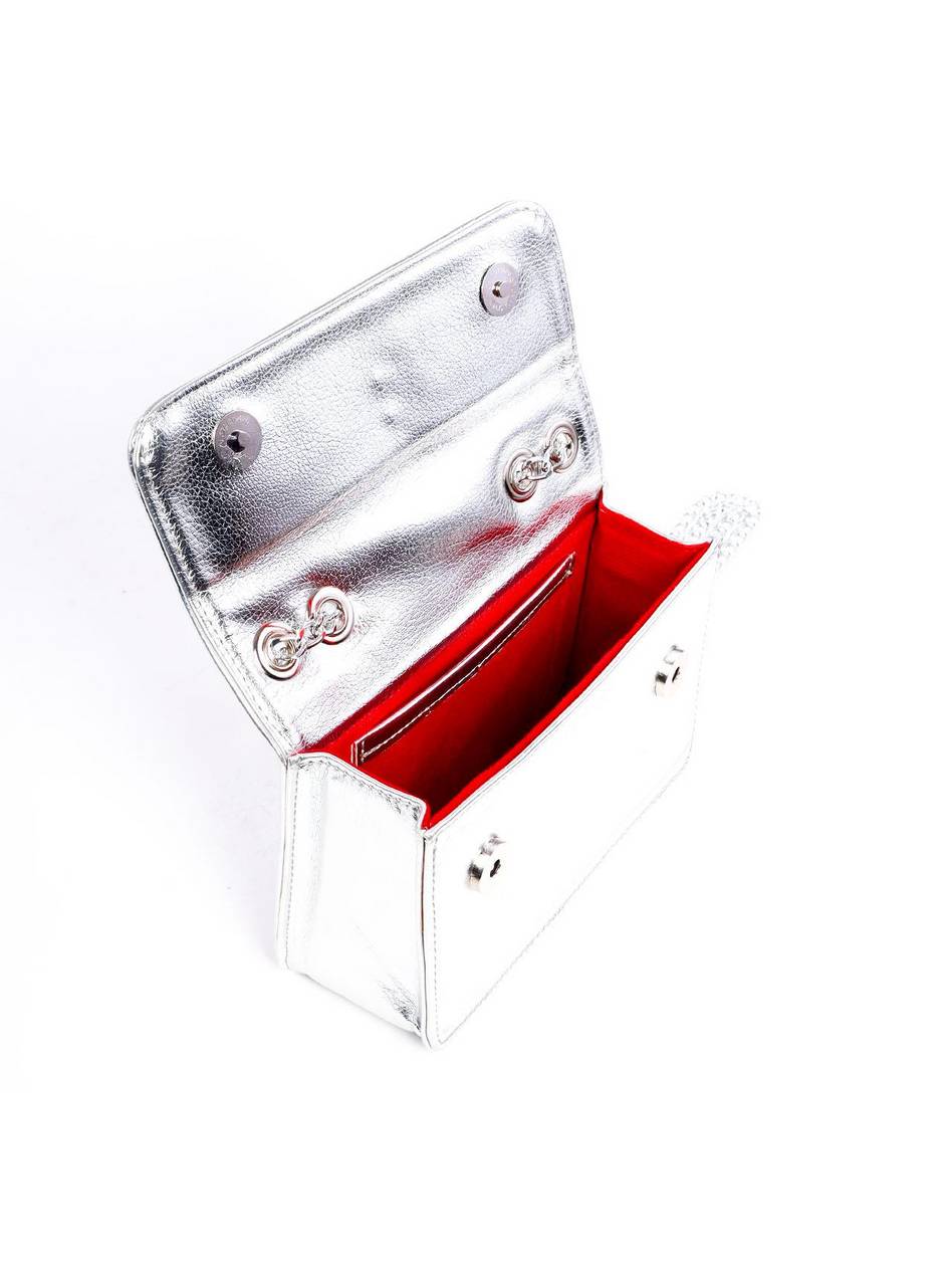 Bolsa Satchel Quadrada com Alça de Corrente - Prata BSI-6287 - PT