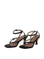 Sandália Feminina Couro Salto Fino - Preta   SDI-11648 - PR