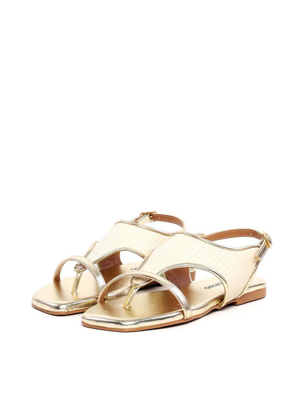 Rasteira em Palha com Tira Fina - Ouro SDI-11940 - AU