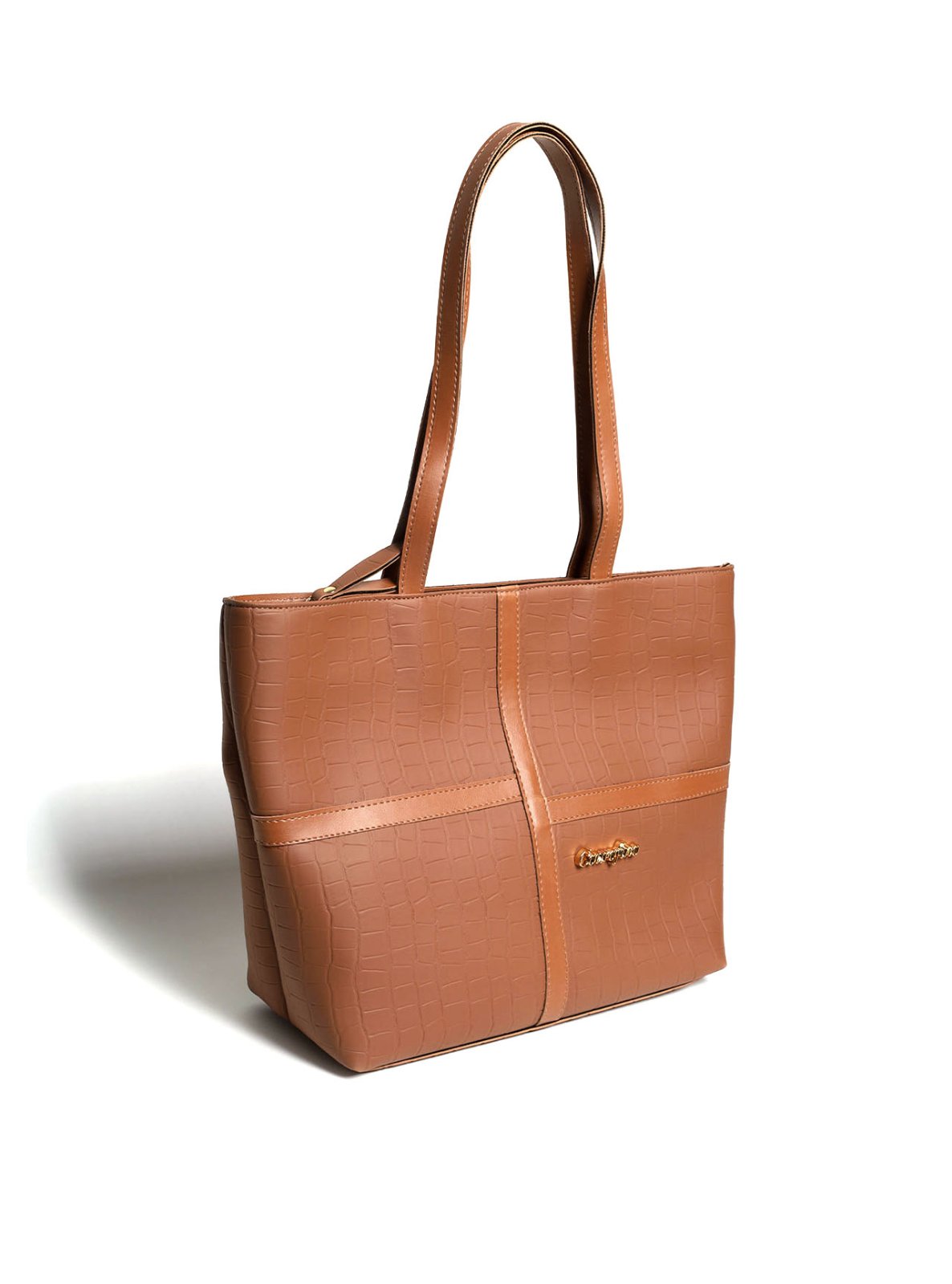 Bolsa Shopper Tiracolo Detalhes Tiras Zíper Puxador Castor BSI-5889 - CS