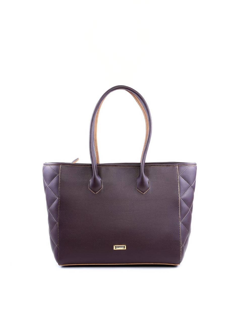 Bolsa Tote com Detalhes em Costura nas Laterais - Cacau BSI-6015 - CA