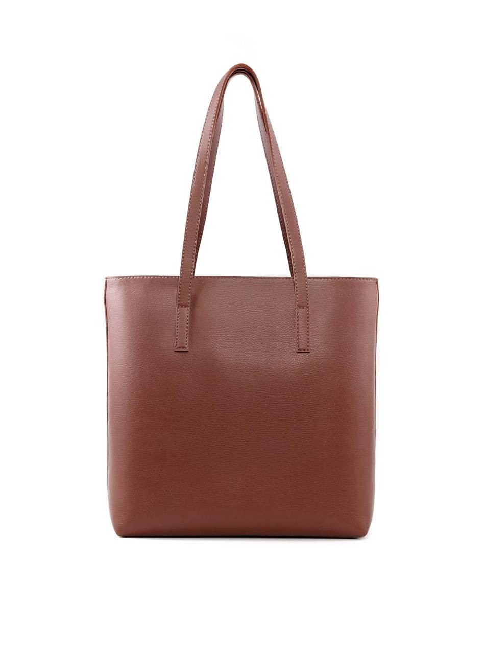 Bolsa Shopper com Placa Central Superior - Cacau BSI-6150 - CA