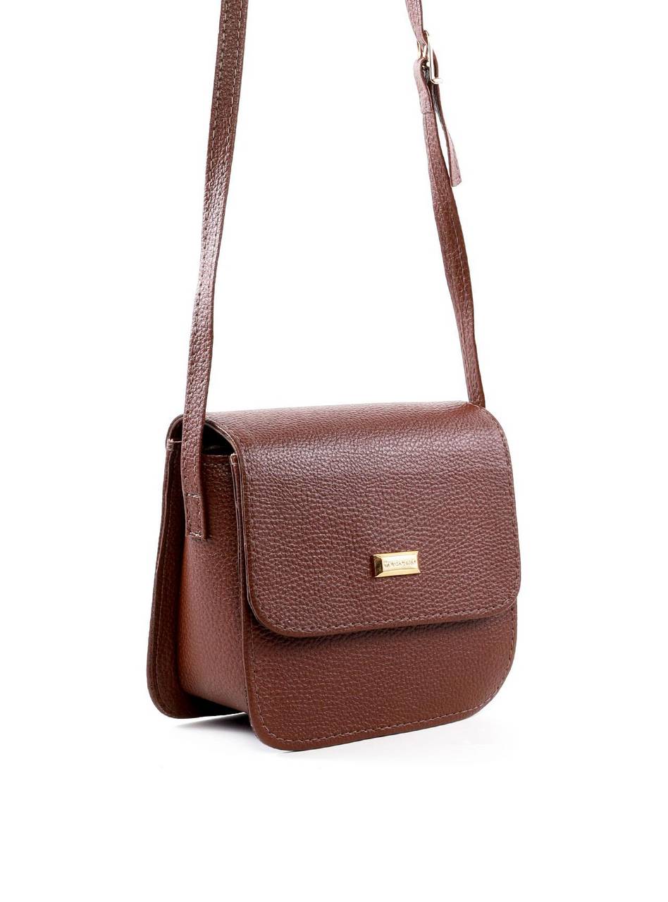 Bolsa Saddle Transversal com Tampa Aba - Cacau BSI-5896 - CA