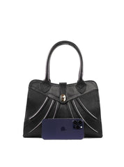 Bolsa Tote Detalhe Costura Frontal Alça Dupla - Preta BSI-6379 - PR