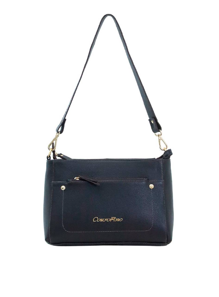 Bolsa Tote Média Tiracolo Removível Preta BSI-5689 - PR