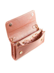 Bolsa Clutch Retangular Enfeite Flor Alça Corrente - Nude BSI-6372 - NU