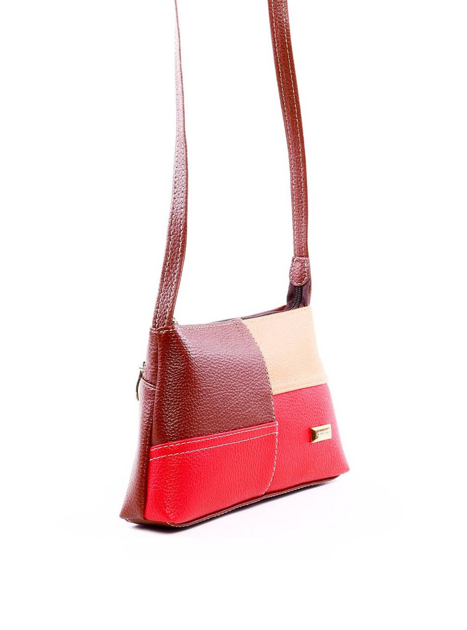 Bolsa Emanuele Baguette com Retalhos - Castor BSI-6297 - CA