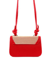 Bolsa Satchel Detalhe Tela Frontal Alça Nó - Vermelha BSI-6378 - VE