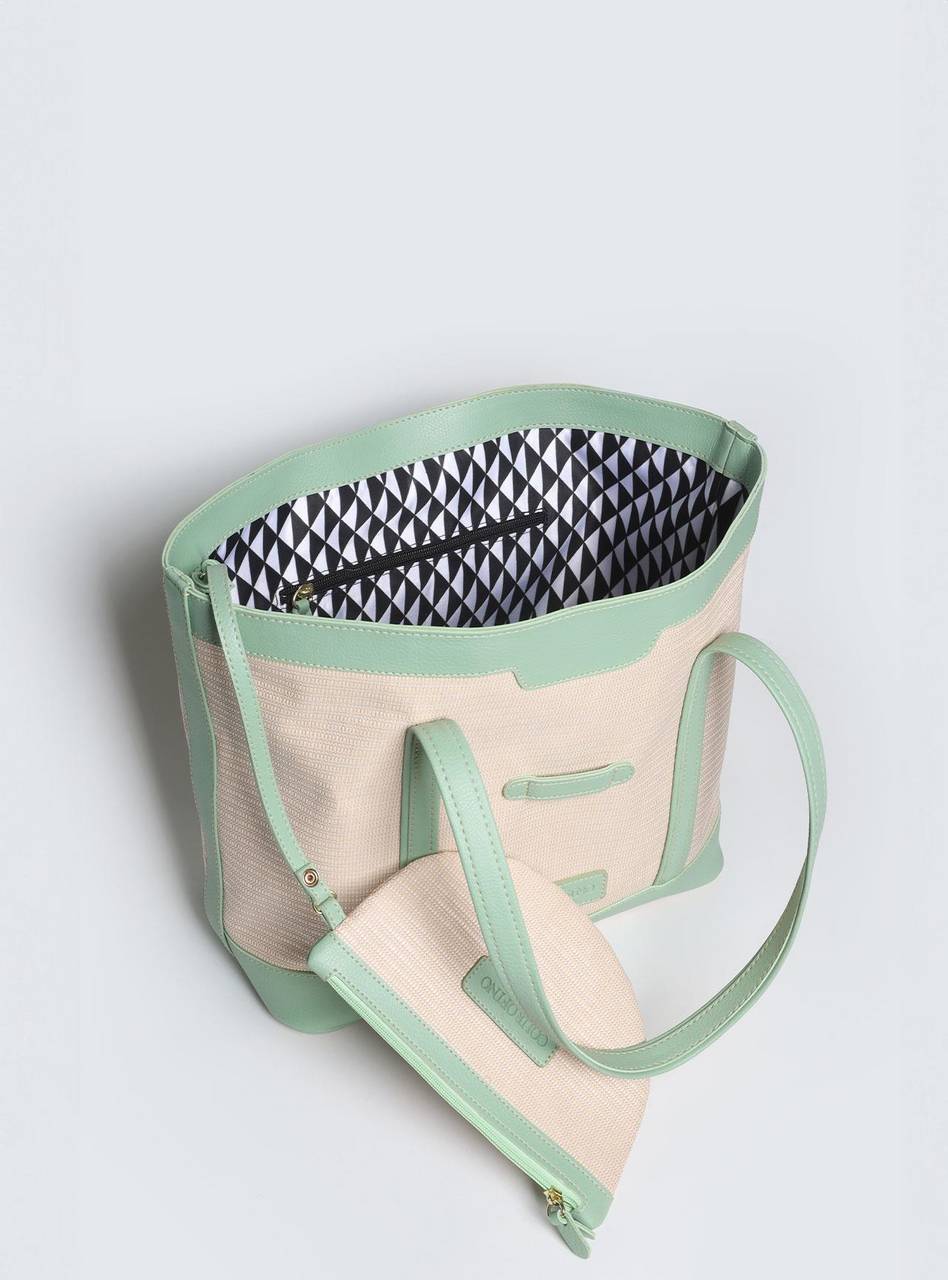 Bolsa Shopper Palha Fivela Grande Verde BS-5868 - VD