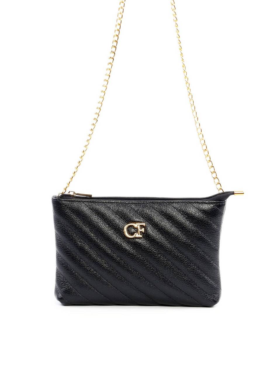 Bolsa Clutch em Matelassê com Alça de Corrente - Preta BSI-6270 - PR